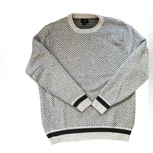 J Crew Mens Merino Crewneck Sweater in Birdseye Zig Zag